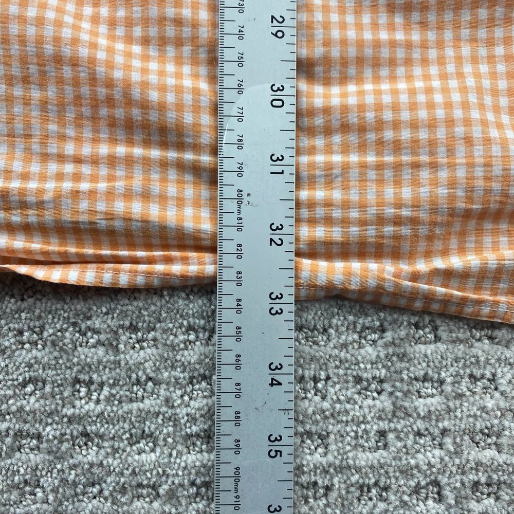 Tommy Hilfiger Shirt Men XXL Orange White Checkered Custom Fit Button Down Polo - Picture 9 of 9